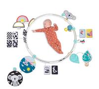 Taf Toys All Around Me Activity Hoop. Sensory Developmental Hoop with 24 Tummy Time Activities Toys including High Contrast Flash Cards & Baby safe Mirror. Suitable for Newborn Babies 0 months +