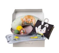 Taf Toys Baby Tummy Time Gift Set. Tummy-Time Support Pillow, High Contrast Black & White Crinkle Book, Activity Water Mat, Sensory Balls, Plate. Newborn Infant Toy Suitable for Boys & Girls 0 month +