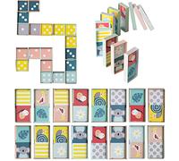 Taf Toys Domino Rally Block. Dominoes Set Tile Board Game. Domino Train Rally Games with Colourful XL Domino Blocks for Toddlers & Kids. 30 Months & Up Learn to Count, Match & Name Colours