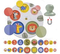 Taf Toys Magnetic Peek-A-Boo Puzzle Game Gift Set. Learn Numbers, Colours, Animals, Matching Pairs and Sorting. Play board, Magnets, Magnet Catcher & Double Sided Flash Cards. Boys & Girls 18 months +