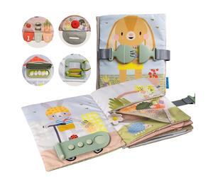Taf Toys My First Busy Book. Baby Activity Book, Soft Cloth Touch & Feel Book for Toddlers. Montessori Busy Board. Early Learning Developmental Toy, Sensory Play. Suitable for Boys & Girls 18 months +