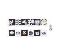 Taf Toys Savannah Black and White 3 in 1 Newborn Baby Pram Book. High Contrast Sensory Soft Double-sided Tummy Time Book with Lion Cub Toy & Baby-safe Mirror. Gift Suitable for Boys & Girls from Birth