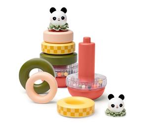 Taf Toys Stack-a-Panda | Baby Stacking Toy with Colourful Plastic Rings, BPA-Free Baby Stacker Toy | Develops Motor Skills & Coordination | Sensory Toy for Babies 9 Months+