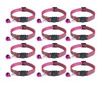 Tafeiya 12x Reflective Design Adjustable Cat Collars More Safety Quick Release Safety Buckle with Bell (Rose)