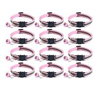 Tafeiya 12x Reflective Design Adjustable Cat Collars More Safety Quick Release Safety Buckle with Bell (Pink)