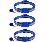 Tafeiya 3x Reflective Design Adjustable Cat Collars More Safety Quick Release Safety Buckle with Bell (Sapphire Blue)