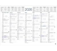 Tafelkalender A4 2026: Praktischer Jahresplaner für den Schreibtisch oder an der Wand. Terminkalender mit Vorder- und Rückseite. Jahreskalender zum Eintragen.