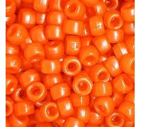 taffbeads 100pcs 9x6mm Shining Pearlised Barrel arylic Pearl Pony Beads for Jewellery Making and DIY Handcraft (Orange)