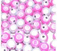 taffbeads 40pcs 8mm Tow Tone Colour 3D Illusion Miracle Acrylic Beads for DIY Craft and Jewellery Making (Pink - White)