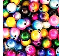 taffbeads 40pcs 8mm Tow Tone Colour 3D Illusion Miracle Acrylic Beads for DIY Craft and Jewellery Making (Mixed Colours)