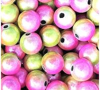 taffbeads 40pcs 8mm Tow Tone Colour 3D Illusion Miracle Acrylic Beads for DIY Craft and Jewellery Making (Pink - Yellow)