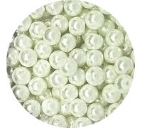 taffbeads 50pcs 8mm Pearlised Round Glass Faux Pearl Imitation Beads for Jewellery Making Necklace, Bracelet, Earings, DIY Craft, Decoration (White)