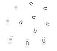 taffbeads 50pcs 8mm White Cube A-Z Single Letters Acrylic Alphabet Beads for Personalised Beading DIY Craft or Jewellery Making (U)