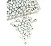 taffbeads A Box of 8mm / 240pcs Round 3D Illusion Acrylic Miracle Beads for DIY Craft Jewellery Making (White)