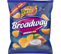 Taffel Broadway Sour Cream & Onion Flavored Chips 1 Pack of 150g 5.3oz