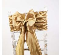 Taffeta Chair Sashes Covers for Wedding Events Corporate Chair Dressing (Burnt Orange/Gold)