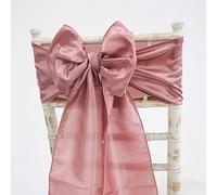 Taffeta Chair Sashes Covers for Wedding Events Corporate Chair Dressing (Dusty Rose)