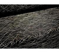 Taffeta Faux Silk Woven Dress Fabric, per metre - Metallic Scribble Embroidery - Black Silver & Gold