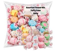 Taffy Town Assorted Salt Water Taffy 350g - American Candy Mix, Individually Wrapped Soft Chewy Gourmet Taffy Sweets, Fruity & Dessert Flavours, USA Import Sweet Bag for Sharing, Parties & Gifts
