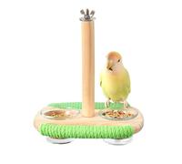Tafit Bird Feeder & Perch - Includes Cotton Rope Perch and 2 Glass Feeding Cups - Cage Accessory for Cockatiels, Budgies, Lovebirds, Conures, Canaries, Finches, and Small Parrots