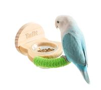 Tafit Bird Feeder & Perch - Includes Cotton Rope Perch and Glass Feeding Cup - Cage Accessory for Cockatiels, Budgies, Lovebirds, Conures, Canaries, Finches, and Small Parrots