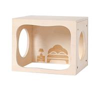 Tafit Hamster Hideout Wooden House Chamber Small Animals Pets Tunnel Exploring Toys Secret Peep Shed for Dwarf Hamsters, Syrian Hamsters, Gerbils, Hedgehogs, Rats, Mice (Bedroom)