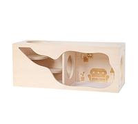 Tafit Hamster Hideout Wooden House Chamber Small Animals Pets Tunnel Exploring Toys Secret Peep Shed for Dwarf Hamsters, Syrian Hamsters, Gerbils, Hedgehogs, Rats, Mice (Living Room)
