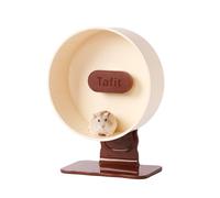 Tafit Quiet Hamster Wheel 22 cm Dual-Bearing Silent Small Animals Running Exercise Wheel Height Adjustable for Dwarf Hamsters, Gerbils, Rats, or Other Small Pets, Mousse White