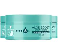 TAFT Aloe Boost Styling Cream Hold Level 4 (3 x 100 ml), Gentle & Nourishing Hair Wax with Aloe Vera Complex & Niacinamide, Styling Wax for Natural Looks and Long-Lasting Hold