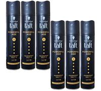 taft POWERFUL AGE Hair Spray 6 x 250ml Hold Level 5 Vegan Silicone-Free