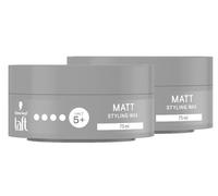 TAFT Schwarzkopf Styling Wax Matt, 2 x 75 ml, Hair Wax for Matte Finish, Long-Lasting Hold, Gentle on Hair and Scalp, Vegan