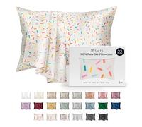 TAFTS 22mm 100% Pure Mulberry 6A Silk Pillowcase for Hair & Skin with Envelope Closure, Cooling, Natural, Organic, Double Sided Silk Pillow Case (Sprinkles, Standard Size, 20"x26")