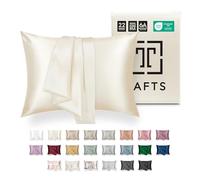 TAFTS 22mm 100% Pure Mulberry 6A Silk Pillowcase for Hair & Skin with Envelope Closure, No Zipper, Cooling, Natural, Organic, Double Sided Pillow Case (Cool White, Queen 20" x30" 1pc)
