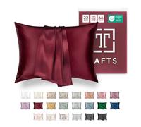TAFTS 22mm 100% Pure Mulberry 6A Silk Pillowcase for Hair & Skin with Envelope Closure, No Zipper, Cooling, Natural, Organic, Double Sided Pillow Case (Burgundy, Queen 20"x30" 1pc)