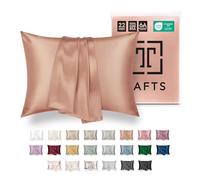Tafts 22mm 100% Pure Mulberry 6A Silk Pillowcase for Hair & Skin with Zipper Closure, Cooling, Natural, Organic, Double Sided Silk Pillow Case (Rose Gold, Queen 20x30 1pc)