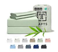 Tafts Bamboo Sheets Queen Size Bed Sheets 5 Piece Set, Pure 100% Organic Bamboo Viscose, 17” Deep Pockets - Luxuriously Soft, Silky, Cooling Sheets, Double Stitched, (Green)