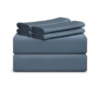 Tafts King Sheets Set, Pure 100% Viscose derived from Bamboo Bed Sheets Set, Luxuriously Soft, Silky, Cooling Sheets, Double Stitched, Deep Pockets Up to 18 inches, 7pc Set (Slate Blue)