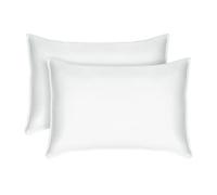 Tafts Pillow Cases Standard Size - Pure 100% Viscose Derived from Bamboo Luxuriously Soft, Silky, Cooling, Double Stitched, Envelope Closure (2 Pillowcases, Cool White)