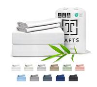 Tafts Queen Sheets Set, Pure 100% Viscose derived from Bamboo Bed Sheets Set, Luxuriously Soft, Silky, Cooling Sheets, Double Stitched, Lifetime Quality Promise (Cool White)
