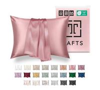 TAFTS Silk Pillowcase 22 Momme 100% Pure Mulberry Silk Pillowcase for Hair and Skin, Hypoallergenic, Both Sides Grade 6A Long Fiber Natural Silk Pillow Case, Enveloped, King, Misty Rose Pink