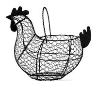 tag 11.5 inch Black Farmhouse Rustic Vintage Chicken Wire Egg Basket with Handle for Egg Holder Fruit and Kitchen Living Room Home Rooster Decor Decoration Collecting and Countertop Storing Eggs