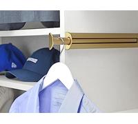 TAG Hardware Premium 14 1/8 Inch Long Expendible Pullout Closet Wardrobe Valet Rod (Matte Gold)