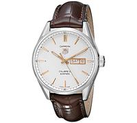 TAG Heuer Men 'S Quartz Watch with Black Dial Analogue Display Quartz Leather WAR201D. FC6291