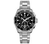 TAG Heuer Men's Aquaracer 43mm Steel Bracelet & Case Quartz Black Dial Analog Watch CAY111A.BA0927