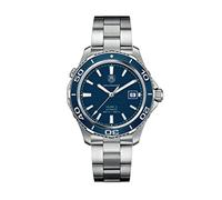 TAG Heuer WAK2111.BA0830 Men's Automatic Analogue Watch Stainless Steel, Silver/Blue, Ribbon