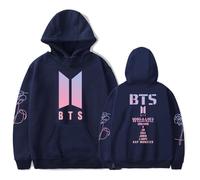 (Tag S=US XXS, Dark Blue) Yourself Kpop Love Bts Bangtan Boys Sweatshirt Hoodie Pocket Unisex Sweater Us1