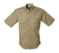 TAG Safari Men's Mens Buffalo Logo Trail Short Sleeve Shirt w Chest Pockets in Khaki | Size: Medium TAG Safari Khaki M