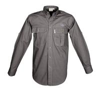 TAG Safari Men's Trail Shirt for Men with Embroidered Buffalo Logo - L/Sleeve in Olive | Size: Medium TAG Safari Olive M
