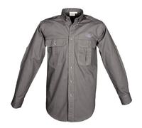 TAG Safari Men's Trail Shirt for Men with Embroidered Buffalo Logo - L/Sleeve in Olive | Size: XL TAG Safari Olive XL