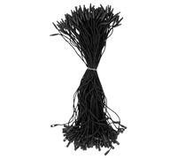 Tag Strings for Labels, Snap Lock Pin Loop Fasteners, 7.87 x 0.39 x 0.39 inches, Hangable Tag String Latchers, Black/Red Clothing Chip Rope Strings, Silicone Kink Button Clasps for Kitchen